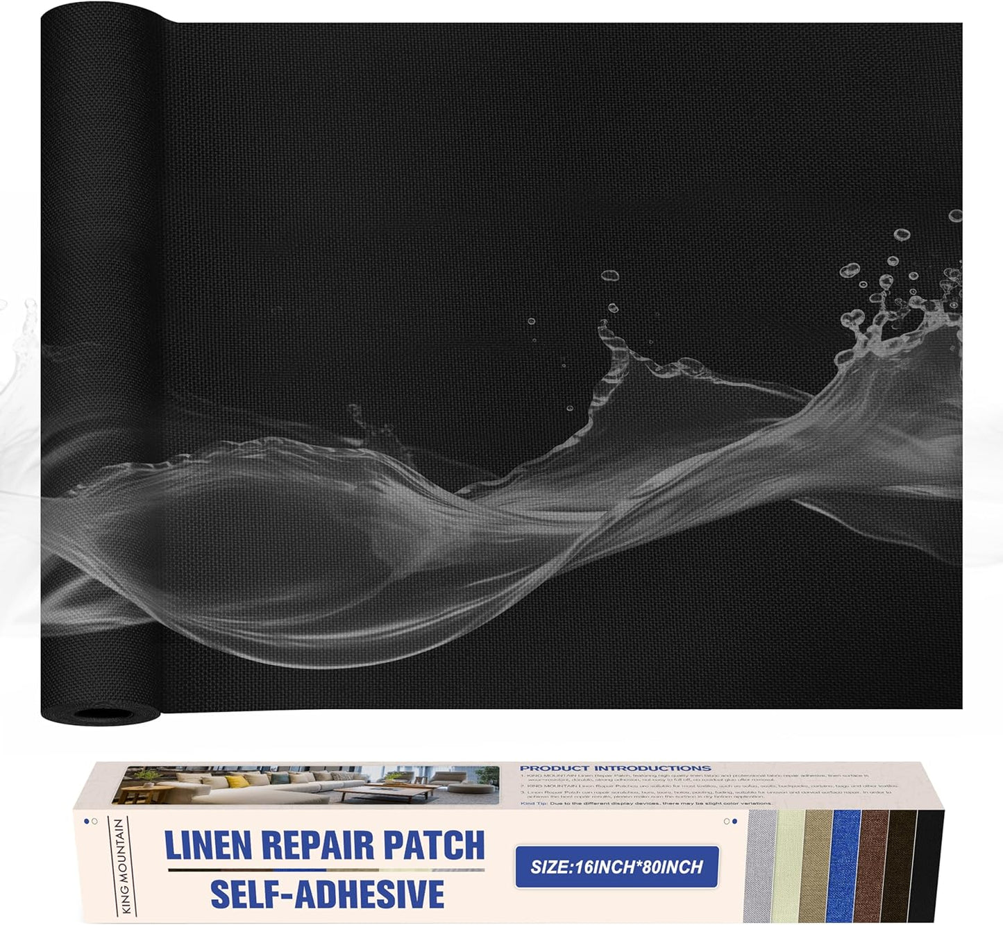 KING MOUNTAIN Linen Repair Patches, Self-Adhesive Linen Fabric Patches, 16X80 inch Extra Size