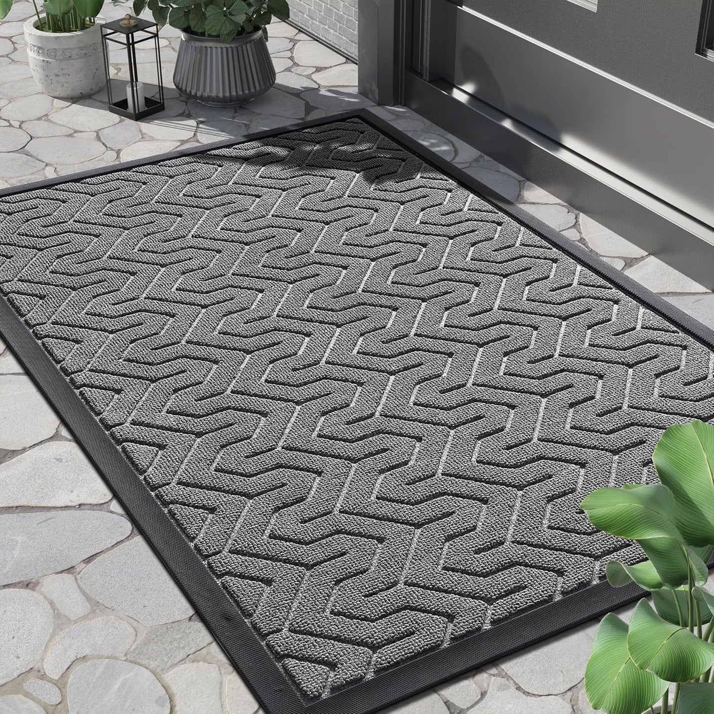 Yimobra Front Door Mat Outside Entrance 29.5x17, Waterproof Heavy Duty Outdoor Mats for Front Door