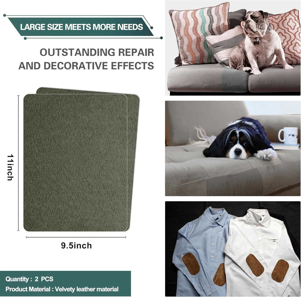 Azobur Couch Patch Repair Fabric,Microfiber Fabric, Self-Adhesive, for Sofa Repair and Upholstery