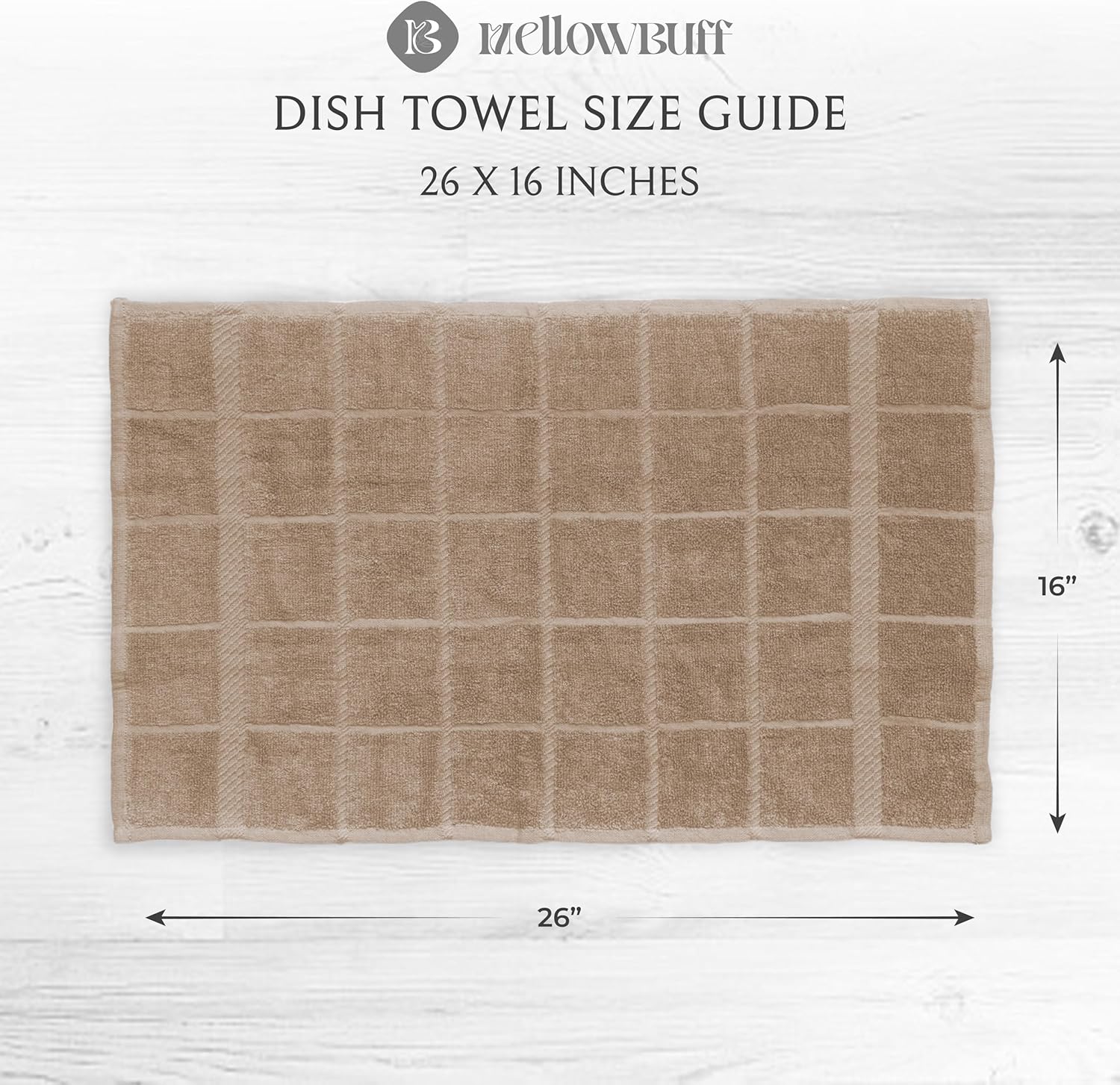 100% Cotton Terry Dish Cloth & Dish Towel, 6 Pack, Super Soft and Absorbent Kitchen Towels, Perfect