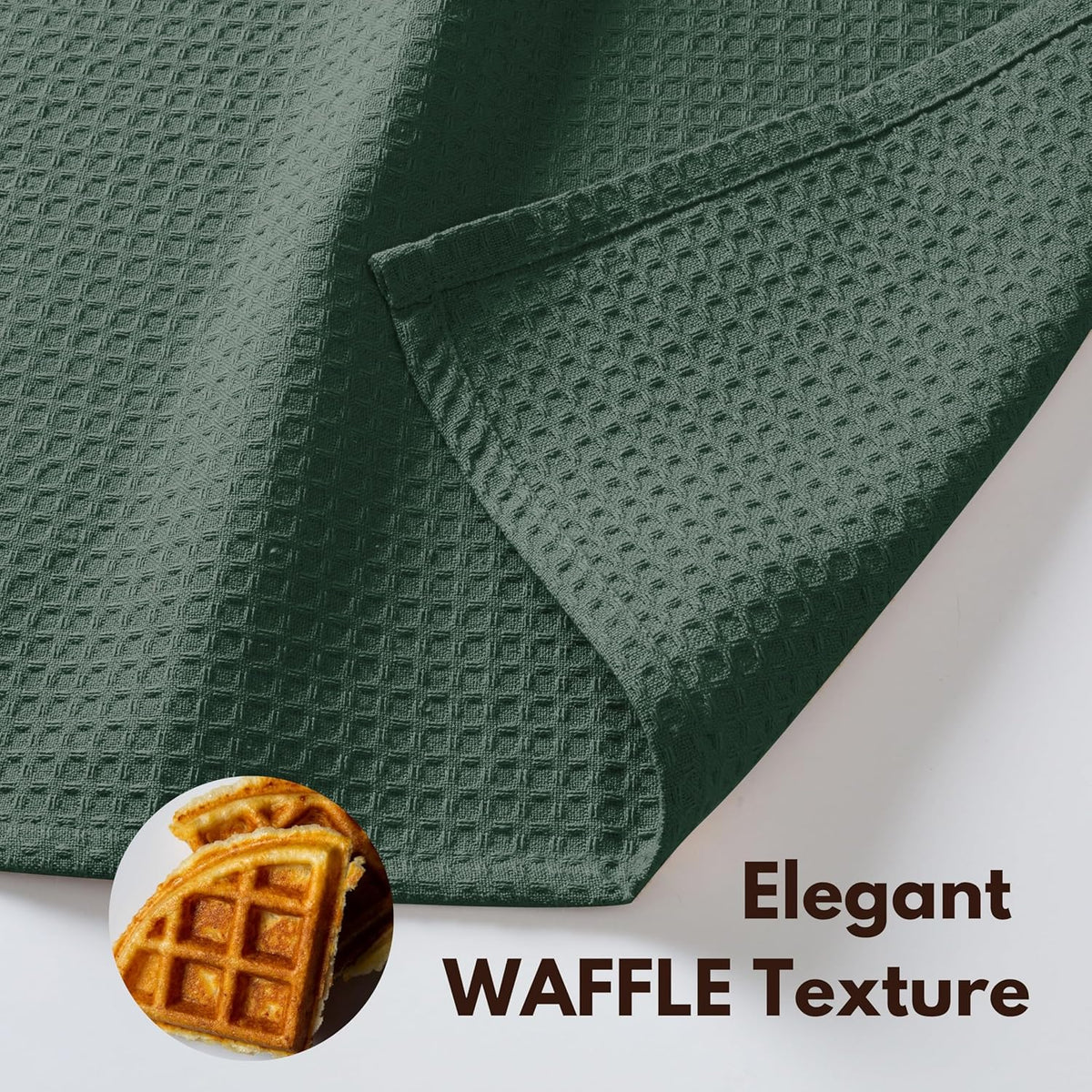 Native Fab Cotton Kitchen Towel with Hanging Loop 16x26 inches, 6-Pack, Waffle Weave Kitchen Towels