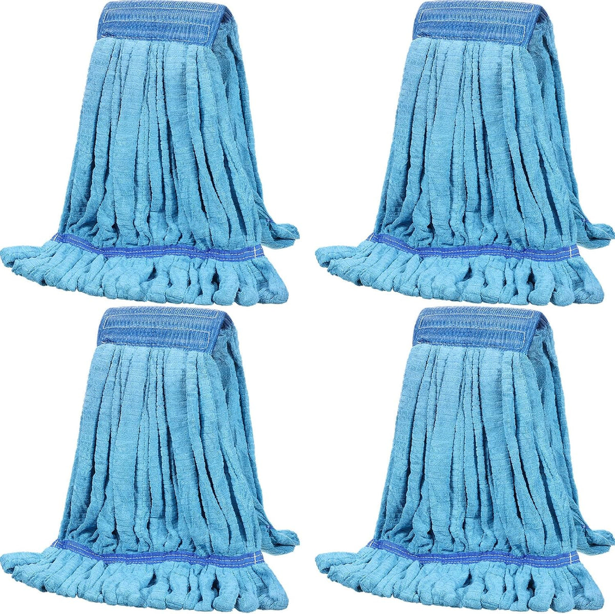 Lallisa 4 Pcs Commercial Mop Head Replacement Tube Microfiber Industrial Looped End Mop Heads