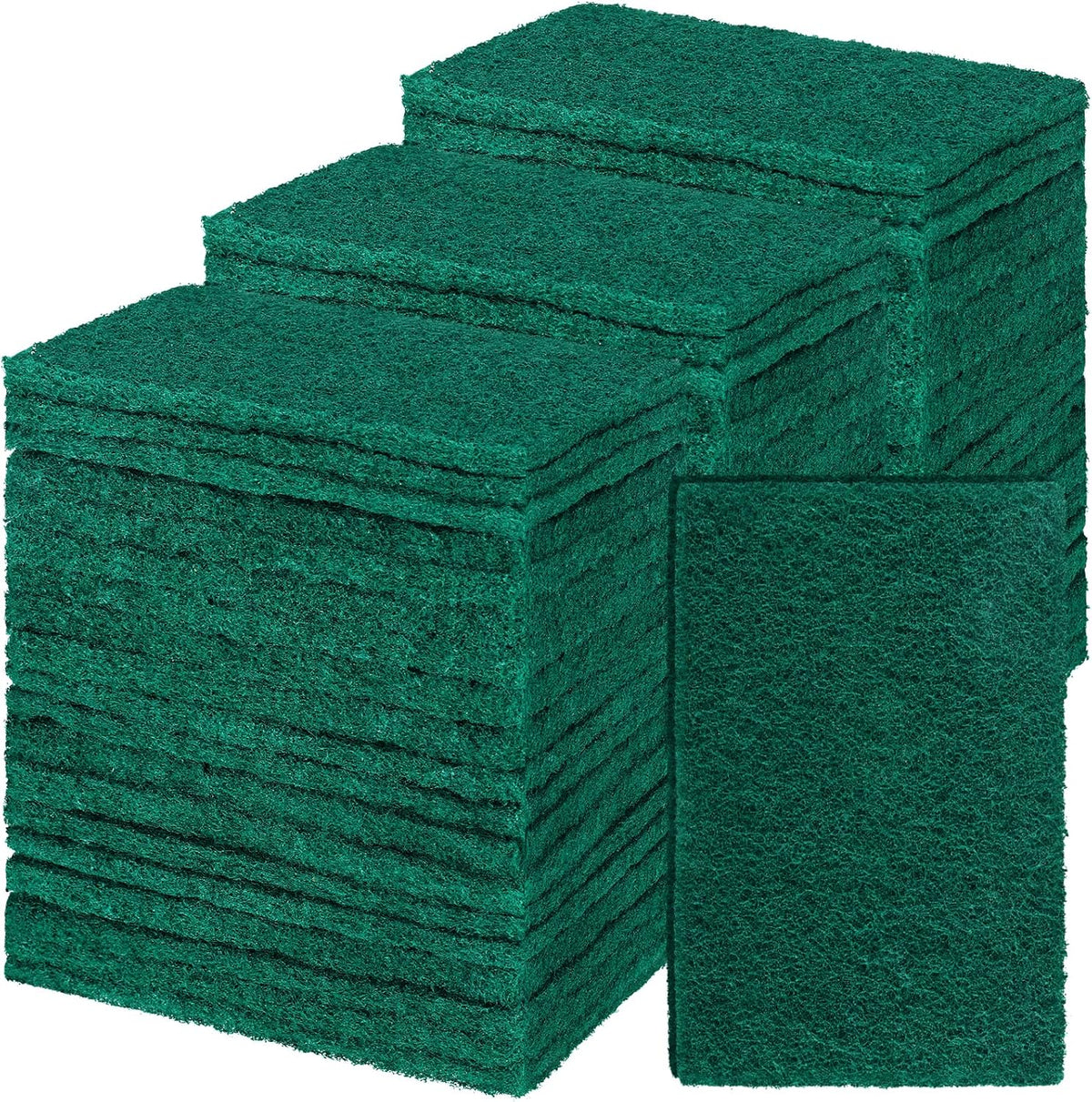 Hoolerry 100 Pcs Heavy Duty Scouring Pads Non Scratch Household Scrub Pads for Cleaning Reusable