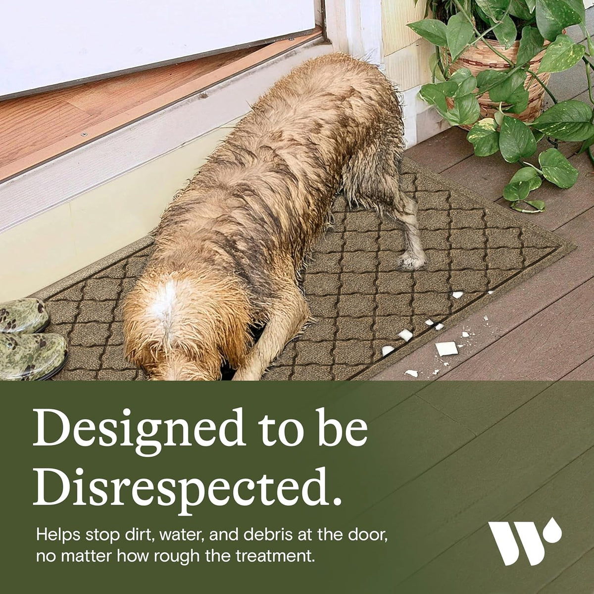 WaterHog Heavy Duty Doorway Mat, 2' x 3', Made in USA, Durable & Skid-Resistant Entryway Mat
