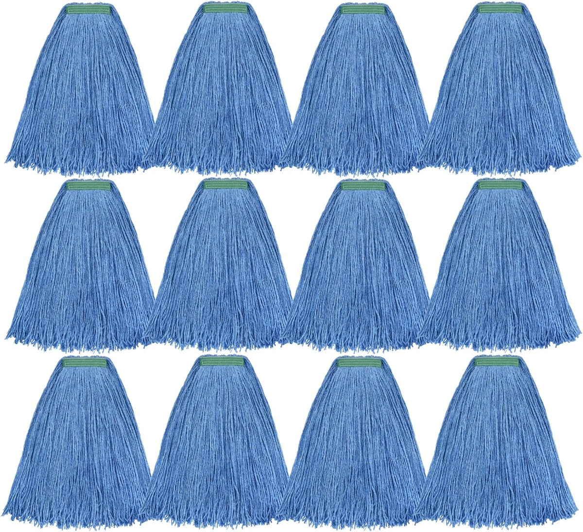Matthew Cleaning 24oz 12Pack Cotton Mop Head Replacement,Looped-Open String Heavy Duty String Mop