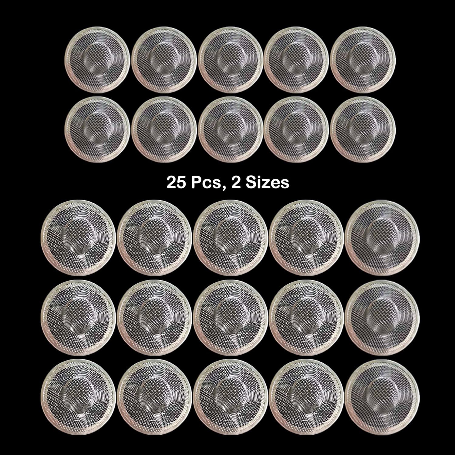 25PCS Bathroom Mesh Sink Drain Strainer, 2.75" & 2.125'' Stainless Steel Slop Basket Filter Trap