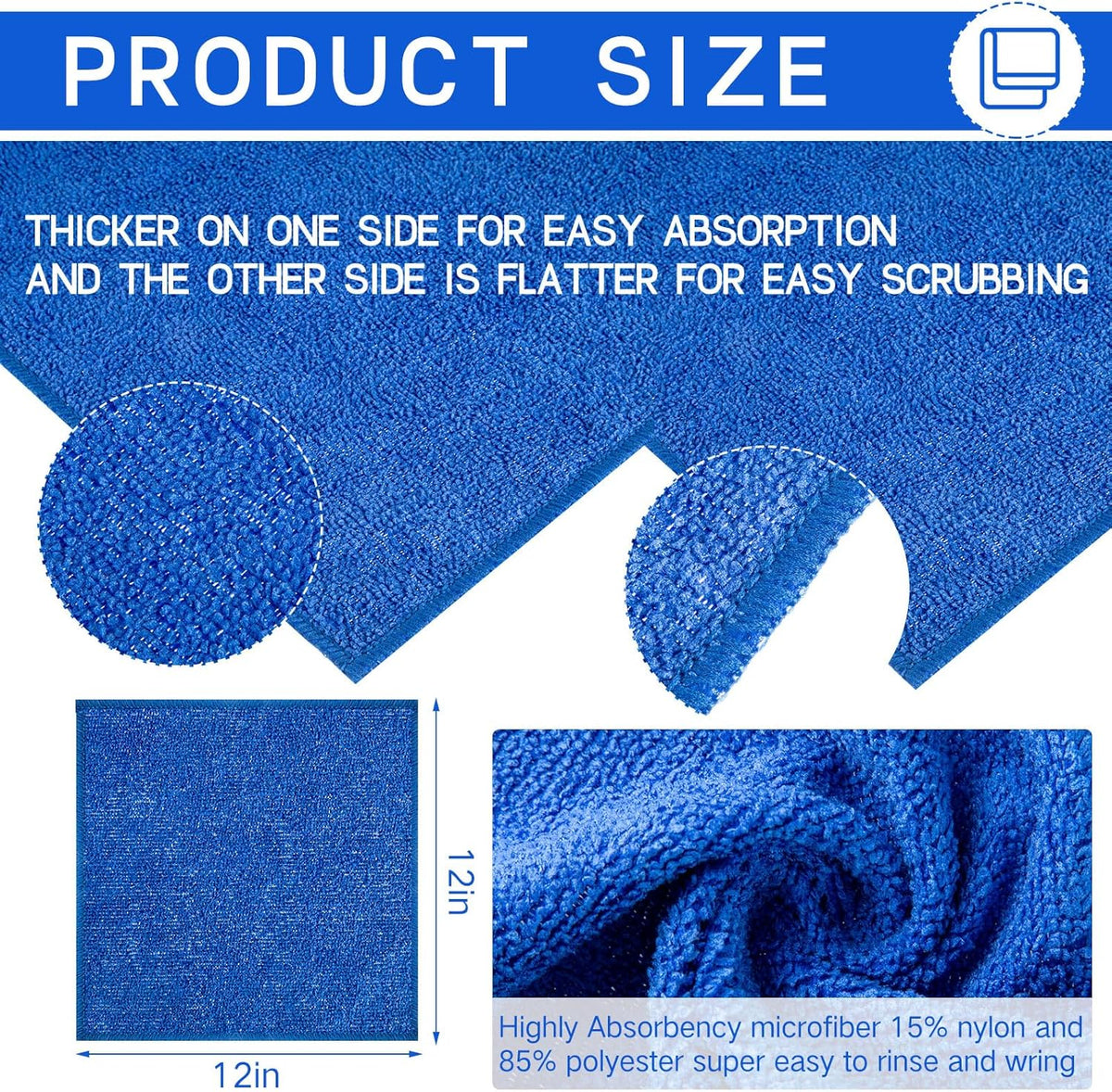 200 Pieces Microfiber Cleaning Cloths Bulk Absorbent Microfiber Towels Reusable Lint-Free Streak