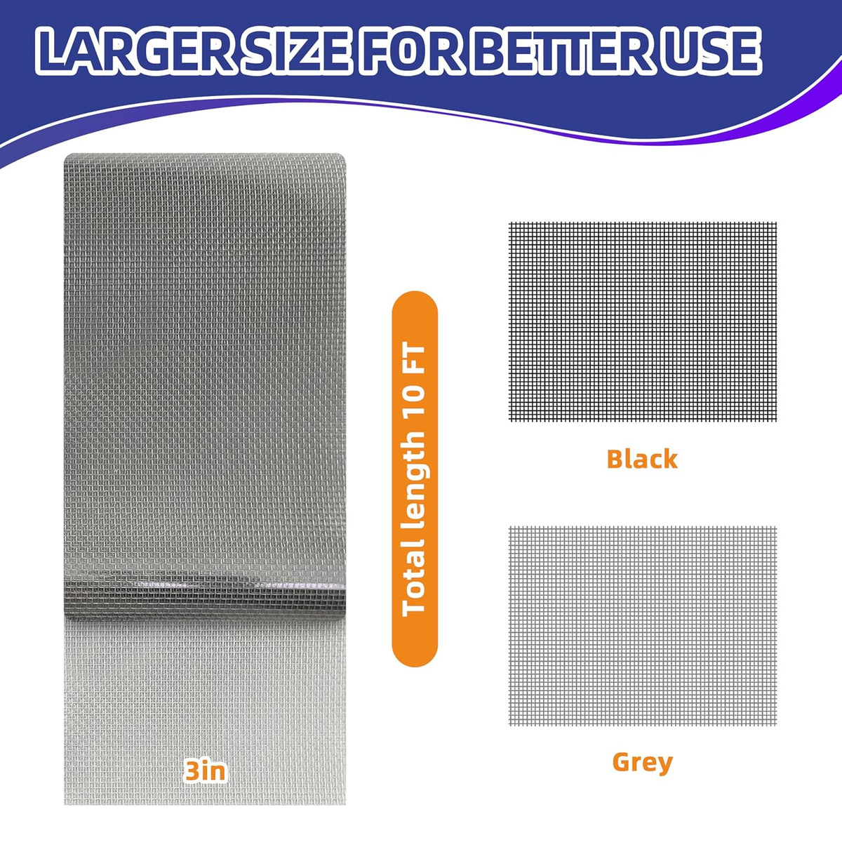 KING MOUNTAIN Grey Window Screen Repair Tape,3inX10FT Heavy Duty Screen Repair Kit for Window