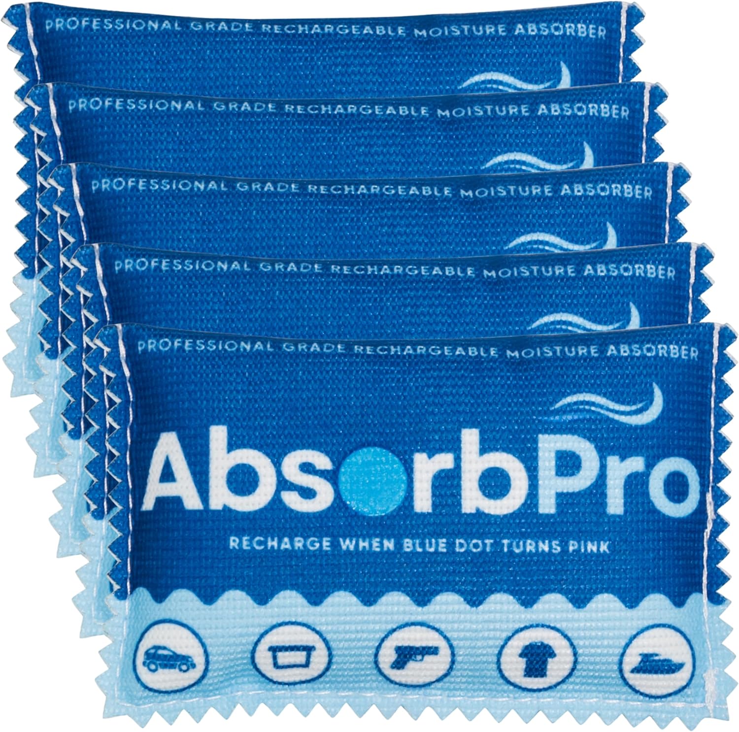 Rechargeable Dehumidifier Bag 5-Pack - 100g Reusable Moisture Absorbers - Silica Gel Packets for