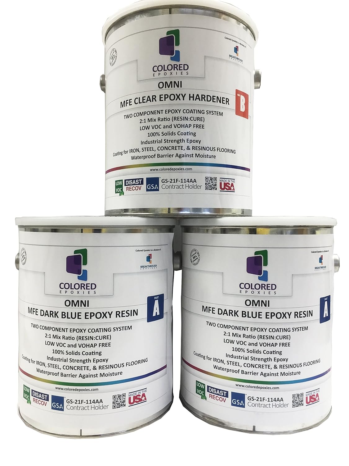 Coloredepoxies 10017 Dark Blue Epoxy Resin Coating Made with Beautiful and Vibrant Pigments, 100%