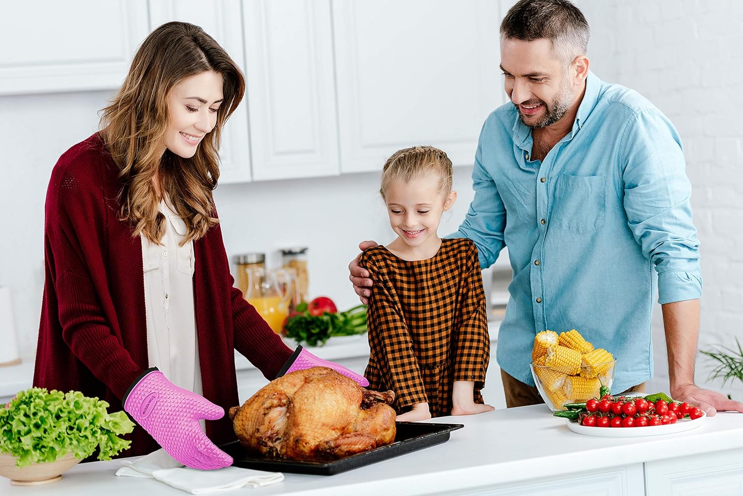 KITCHEN PERFECTION S Silicone Smoker Oven Gloves -Extreme Heat Resistant BBQ Gloves -Handle Hot