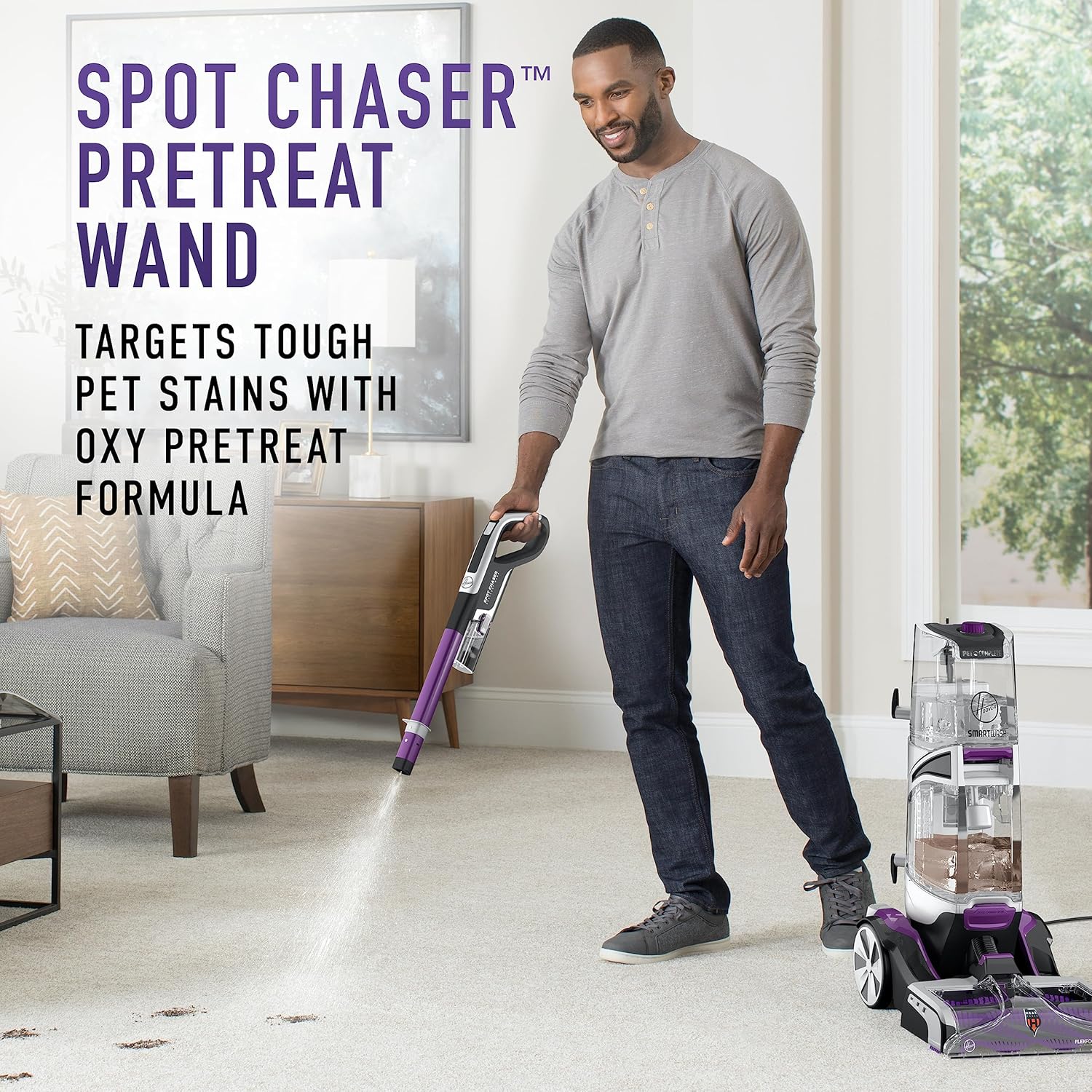 Hoover SmartWash Pet Automatic Carpet Cleaner Machine with Spot Chaser Wand and Storage Mat, Deep