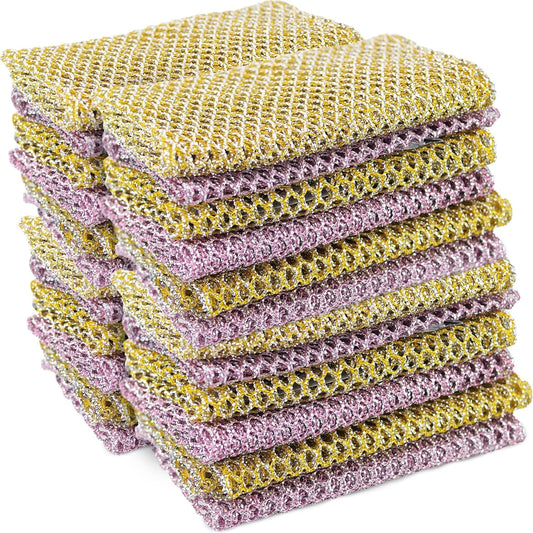 Heavy Duty Dish Scrubbers - Non Scratch Scouring Pads - Odorless and Long Lasting - Replace Sponges