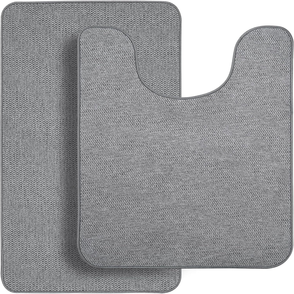 Bathroom Rugs Set 2 Pieces,Thin Bathroom Mats,Toilet Rugs,Quick Dry,Non-Slip,Machine Washable,Low