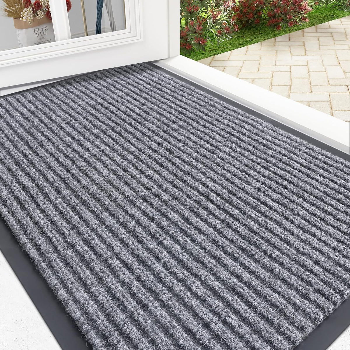 OLANLY Front Door Mat Indoor Outdoor Entrance, Waterproof Heavy Duty Doormat, Fade Resistant, Low