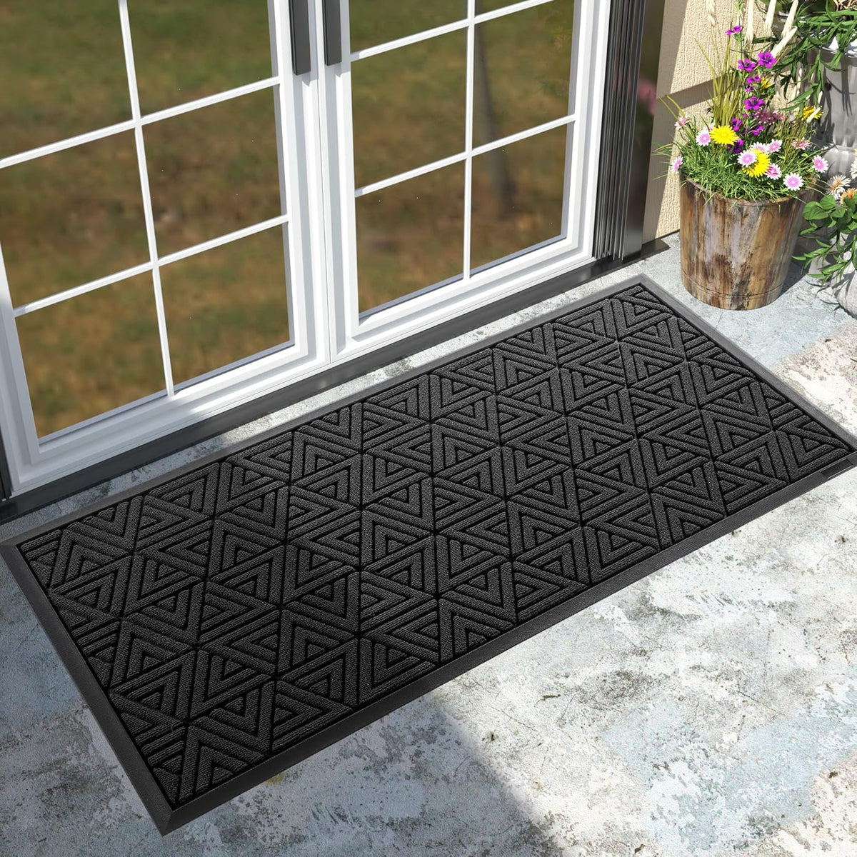 Yimobra Large Door Mat 47x24, All-Weather Waterproof Non-Slip Welcome Matt Outdoor, Heavy Duty Non