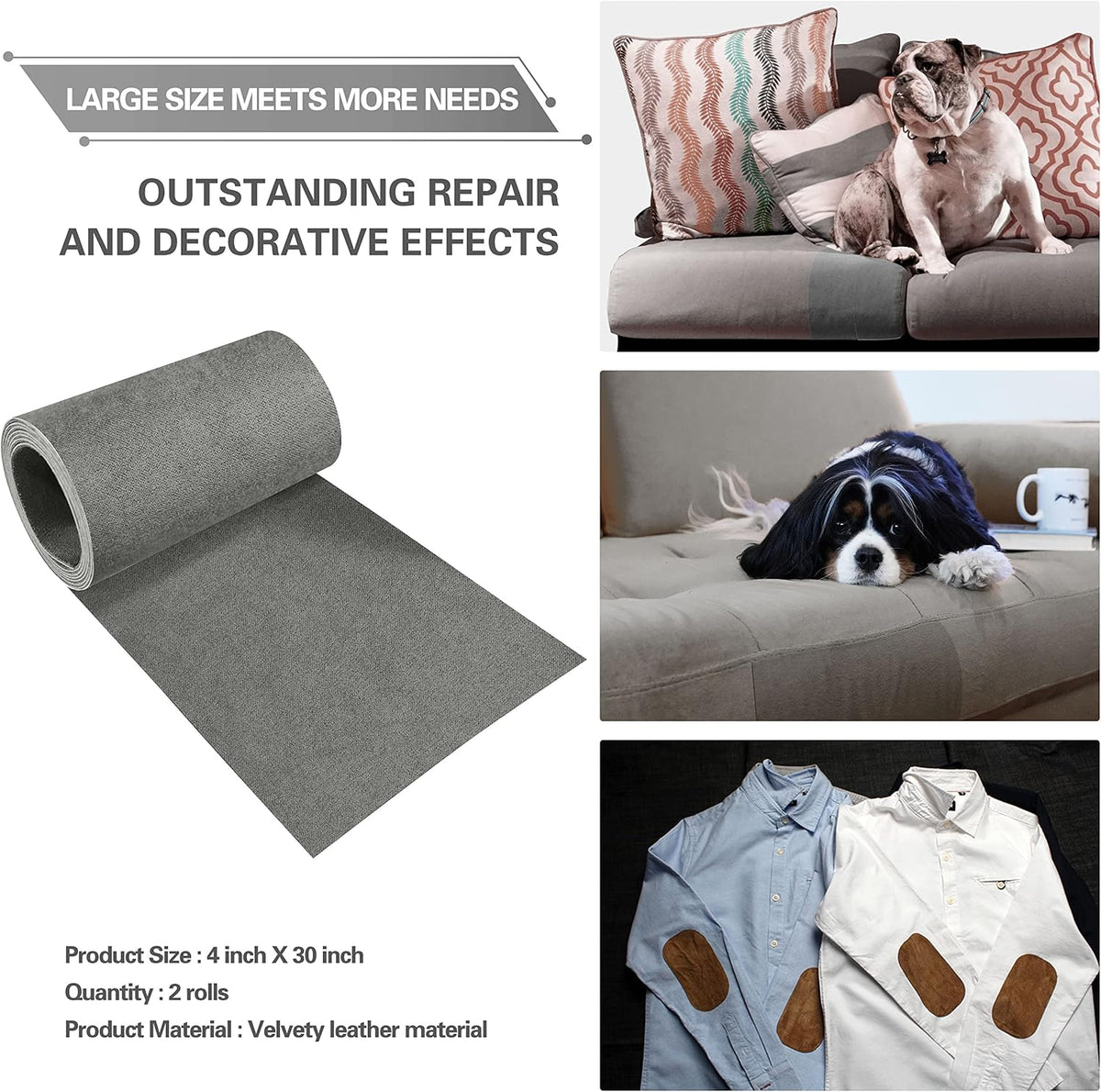 Velvet Repair Patch, Self-Adhesive Flannel Fabric Patch, Multi Colors, Microfiber Patch，Can be Used
