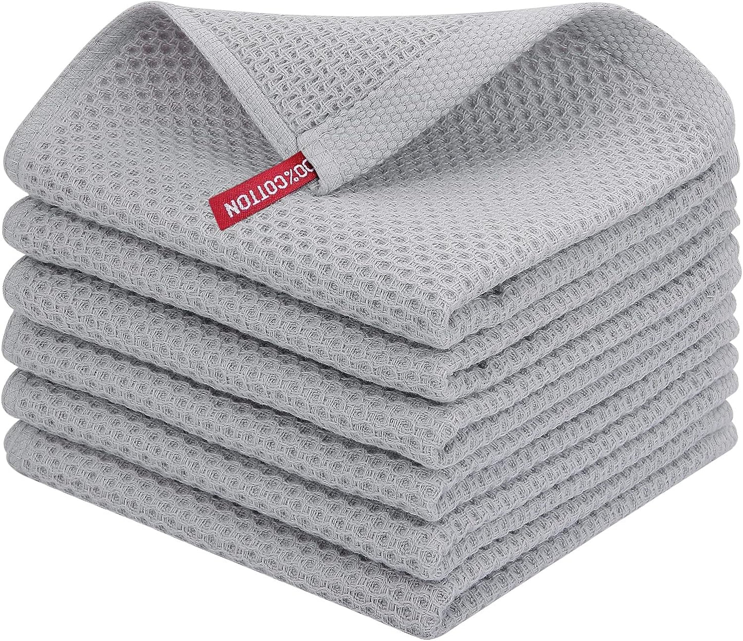 Homaxy 100% Cotton Waffle Weave Kitchen Dish Cloths, Ultra Soft Absorbent Quick Drying Dish Towels