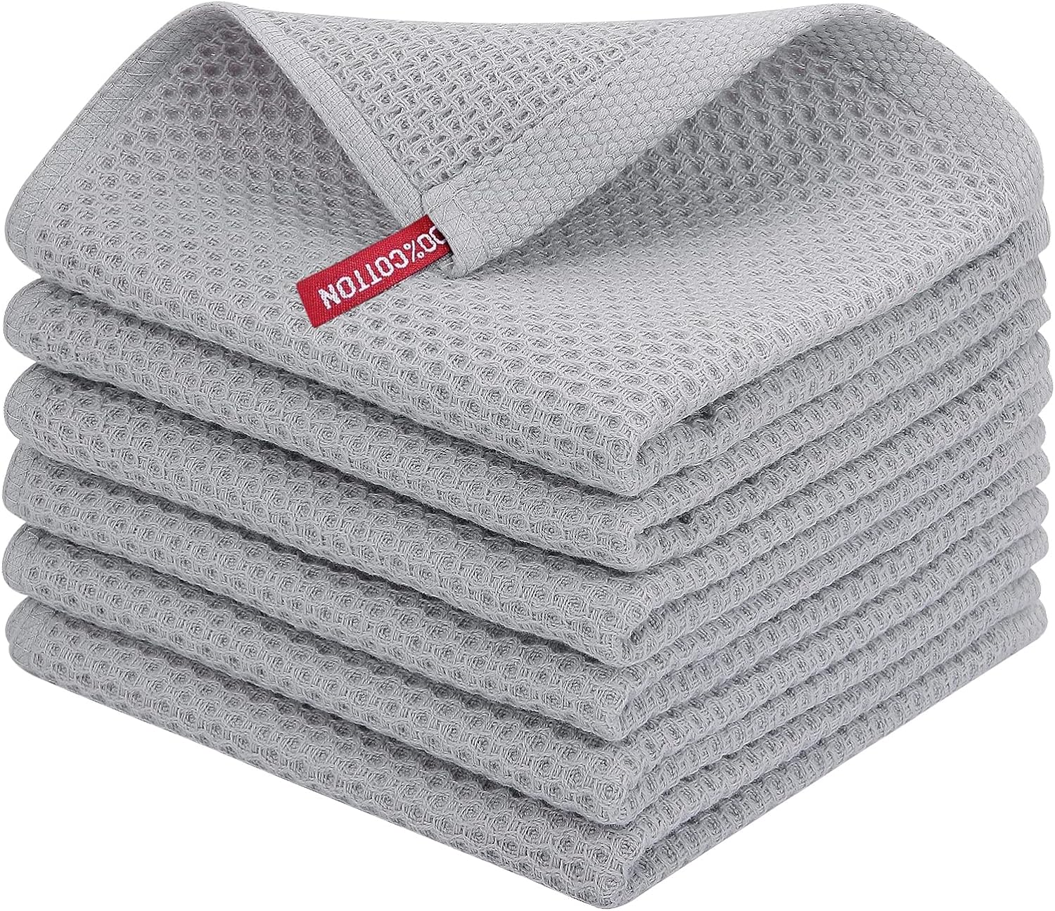 Homaxy 100% Cotton Waffle Weave Kitchen Dish Cloths, Ultra Soft Absorbent Quick Drying Dish Towels