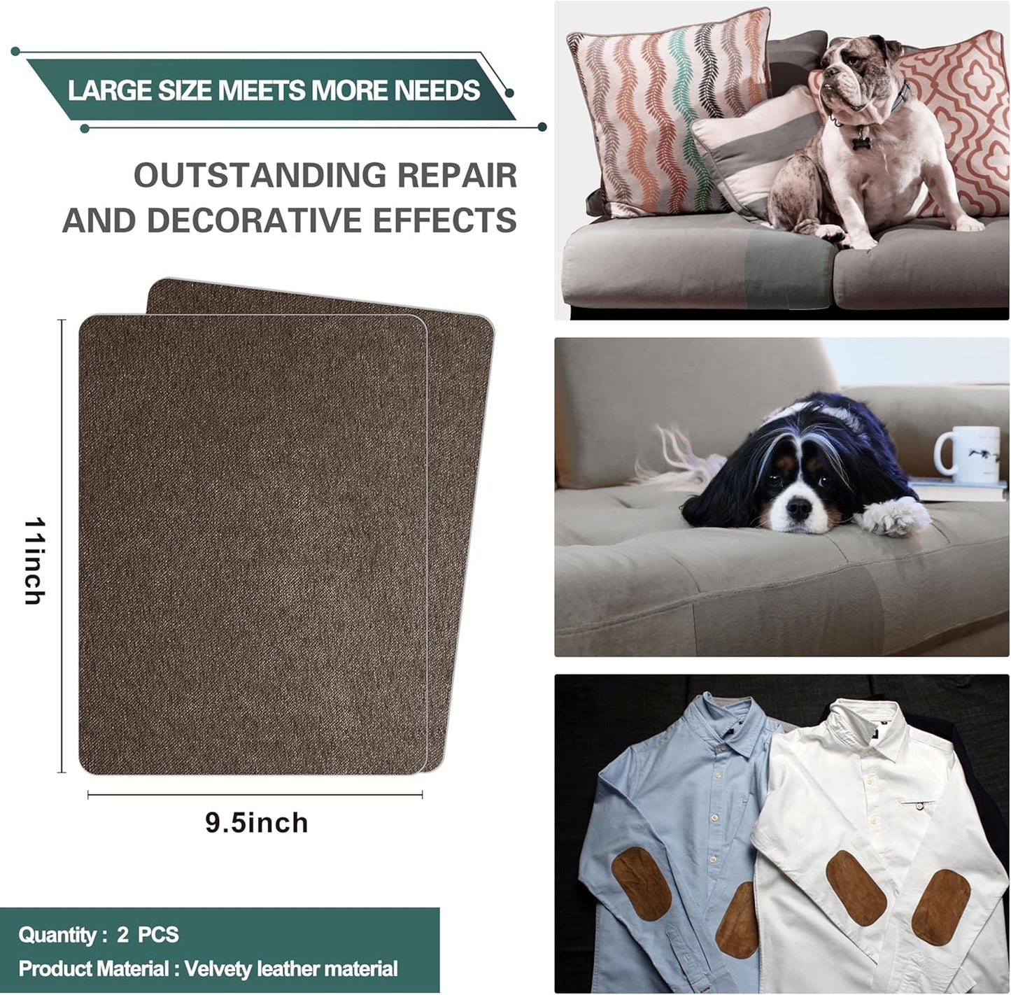 Azobur Couch Patch Repair Fabric,Microfiber Fabric, Self-Adhesive, for Sofa Repair and Upholstery
