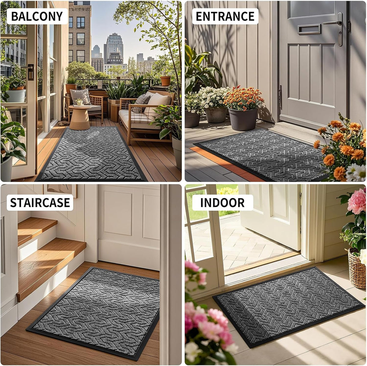Yimobra Front Door Mat Outside Entrance 29.5x17, Waterproof Heavy Duty Outdoor Mats for Front Door