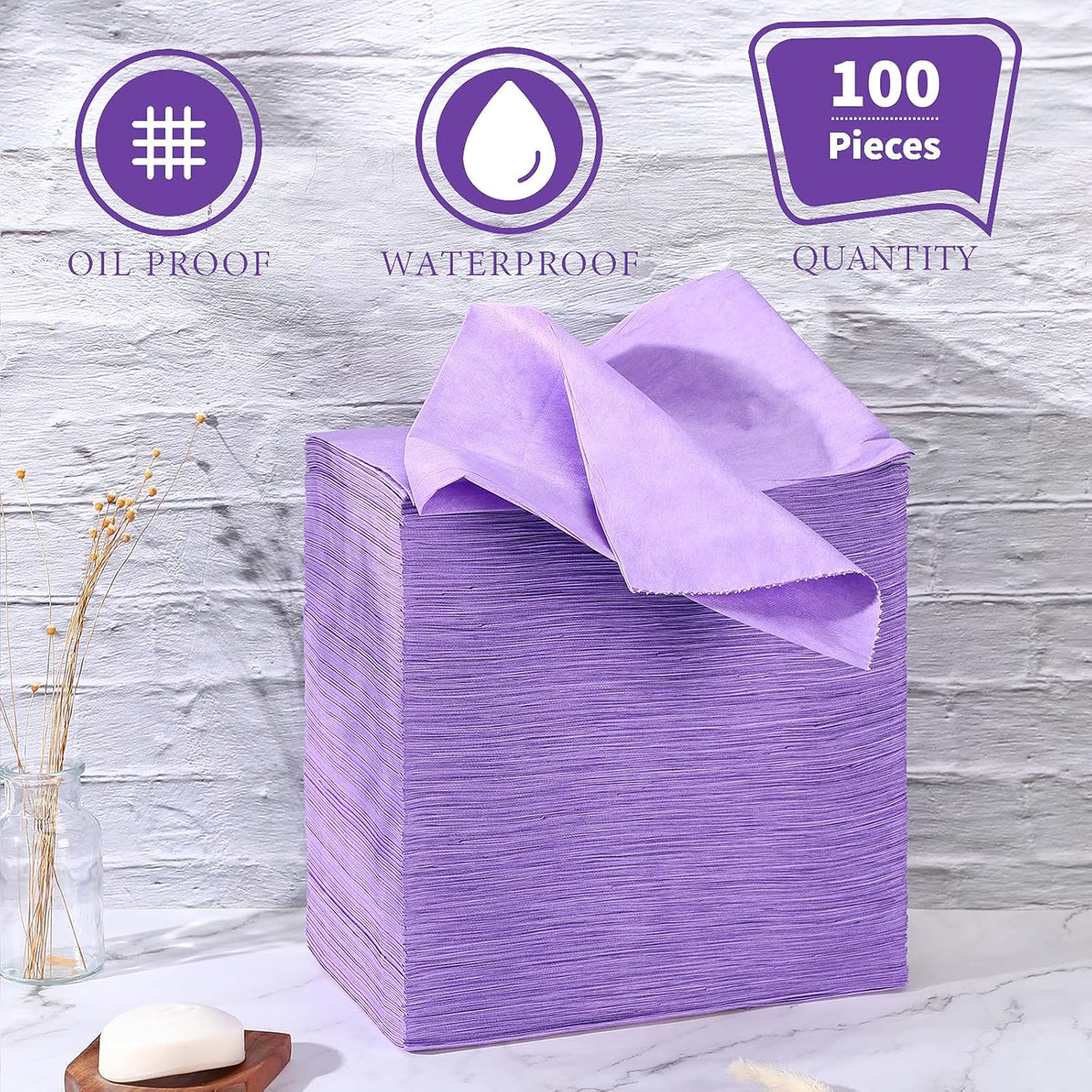 Breling 100 Pcs 31.5 x 71 Inch Disposable Bed Sheets Oil-proof PE Film Massage Table Sheets