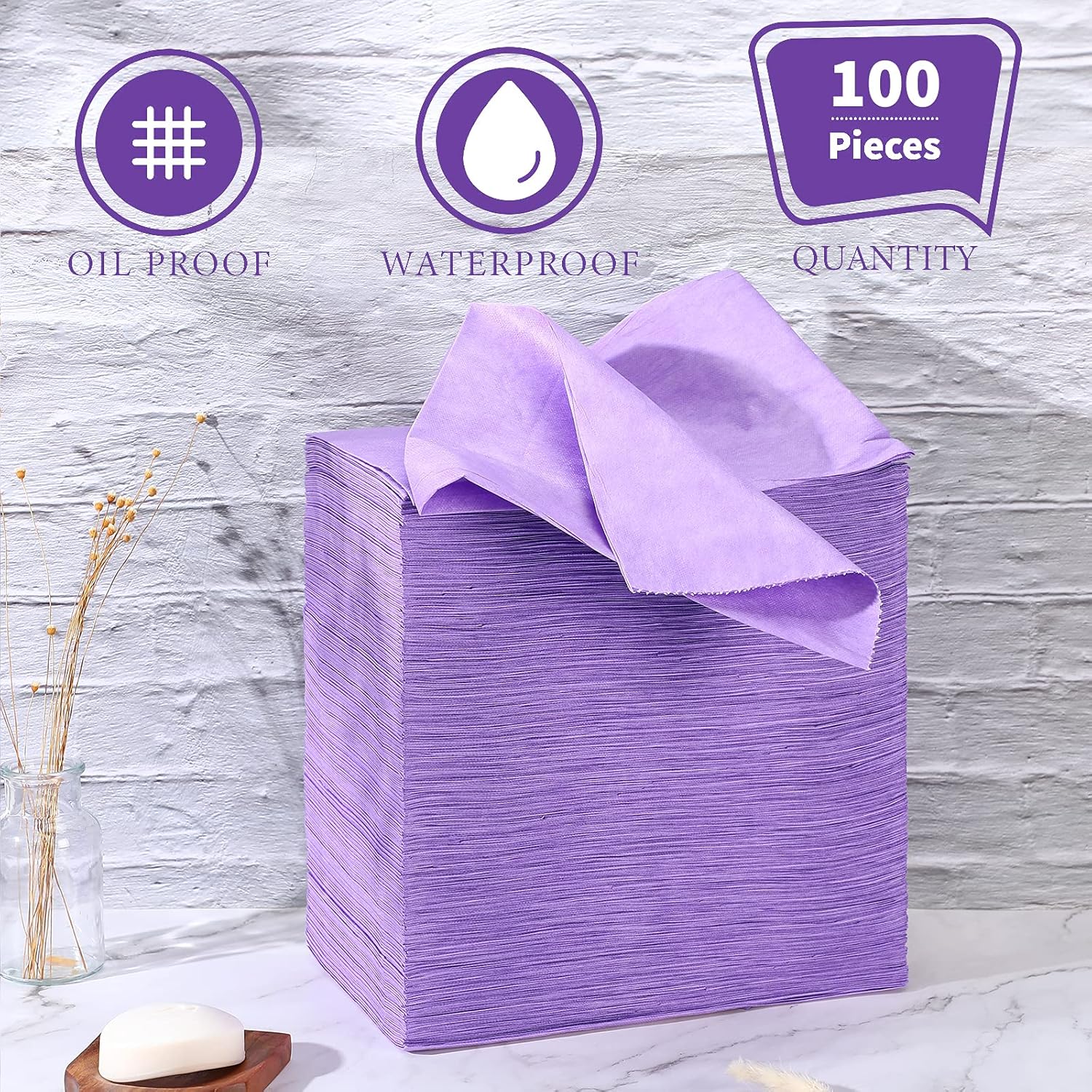 Breling 100 Pcs 31.5 x 71 Inch Disposable Bed Sheets Oil-proof PE Film Massage Table Sheets