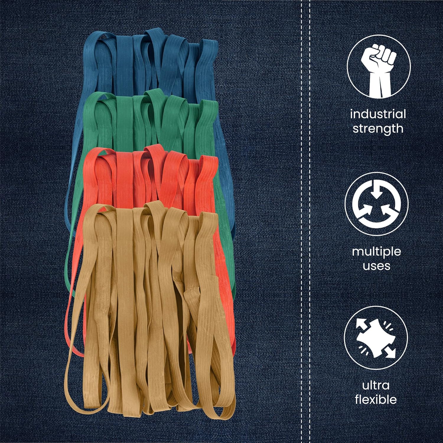 kitchentoolz 48 Pack Mover Bands – Extra Large Rubber Bands for Furniture & Moving Blankets