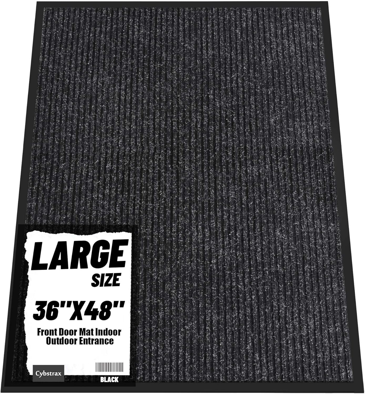 Front Door Mat Indoor Outdoor Entrance, 36" x 48" Dirt Resistant and Absorbent Door Mat, TPR