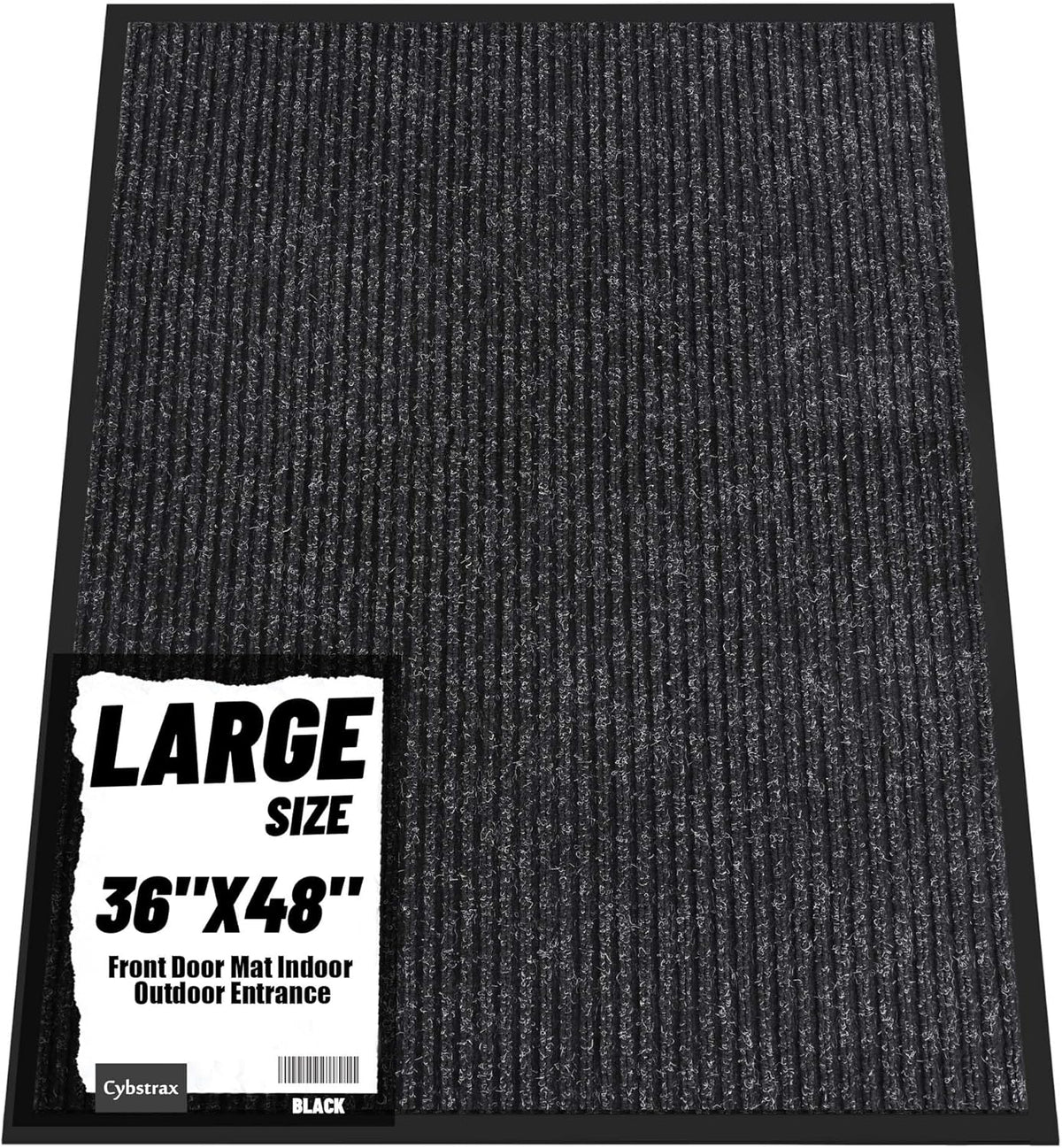 Front Door Mat Indoor Outdoor Entrance, 36" x 48" Dirt Resistant and Absorbent Door Mat, TPR