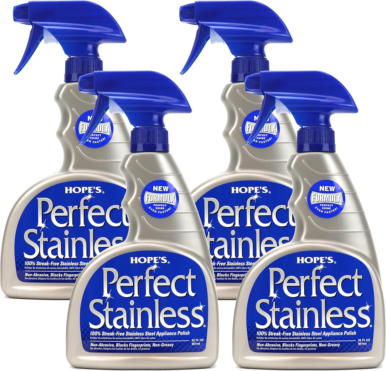 HOPE'S Perfect Stainless Steel Cleaner 22-Ounce, Streak-Free Self-Polishing Formula, Blocks