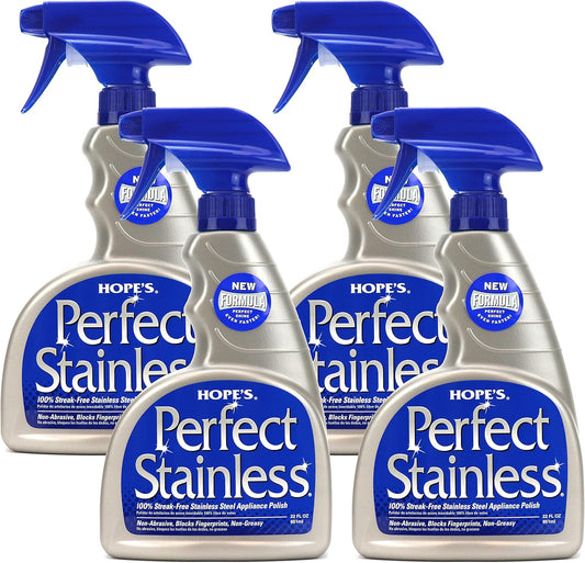 HOPE'S Perfect Stainless Steel Cleaner 22-Ounce, Streak-Free Self-Polishing Formula, Blocks