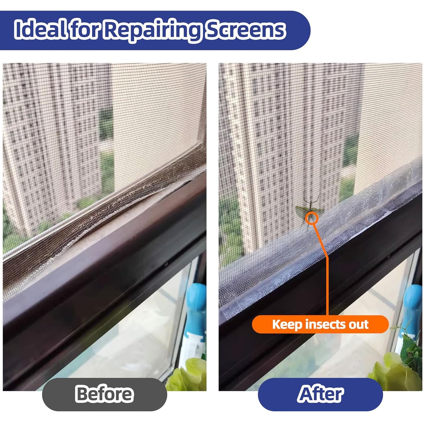 KING MOUNTAIN Grey Window Screen Repair Tape,3inX20FT Heavy Duty Screen Repair Kit for Window