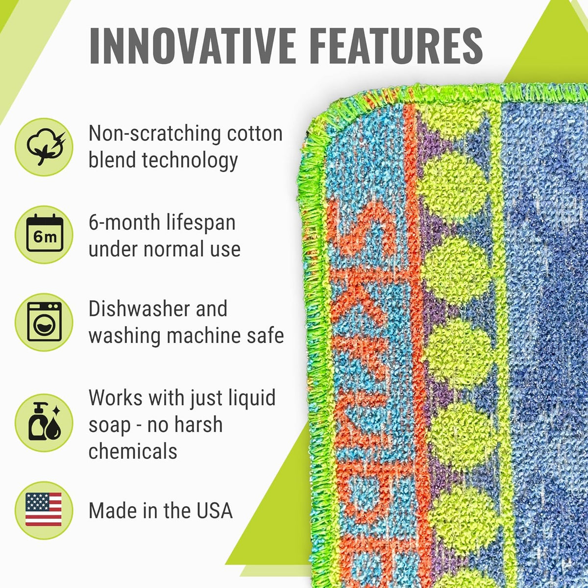 Wet-It Skrubba Non-Scratch Scouring Pad – European Scrubby Sponge for Kitchen Cleaning, Pots, Pans