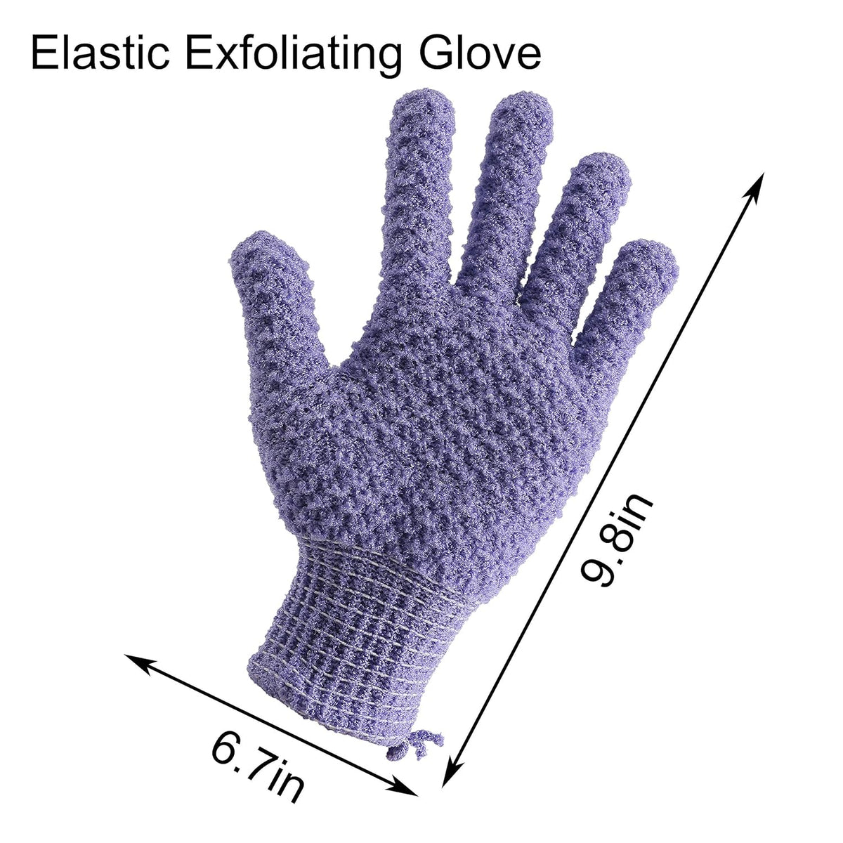 Bath Exfoliating Gloves Scrub - 4 pcs(2 pairs) Lengthened and Large Exfoliating Scrubbing Gloves