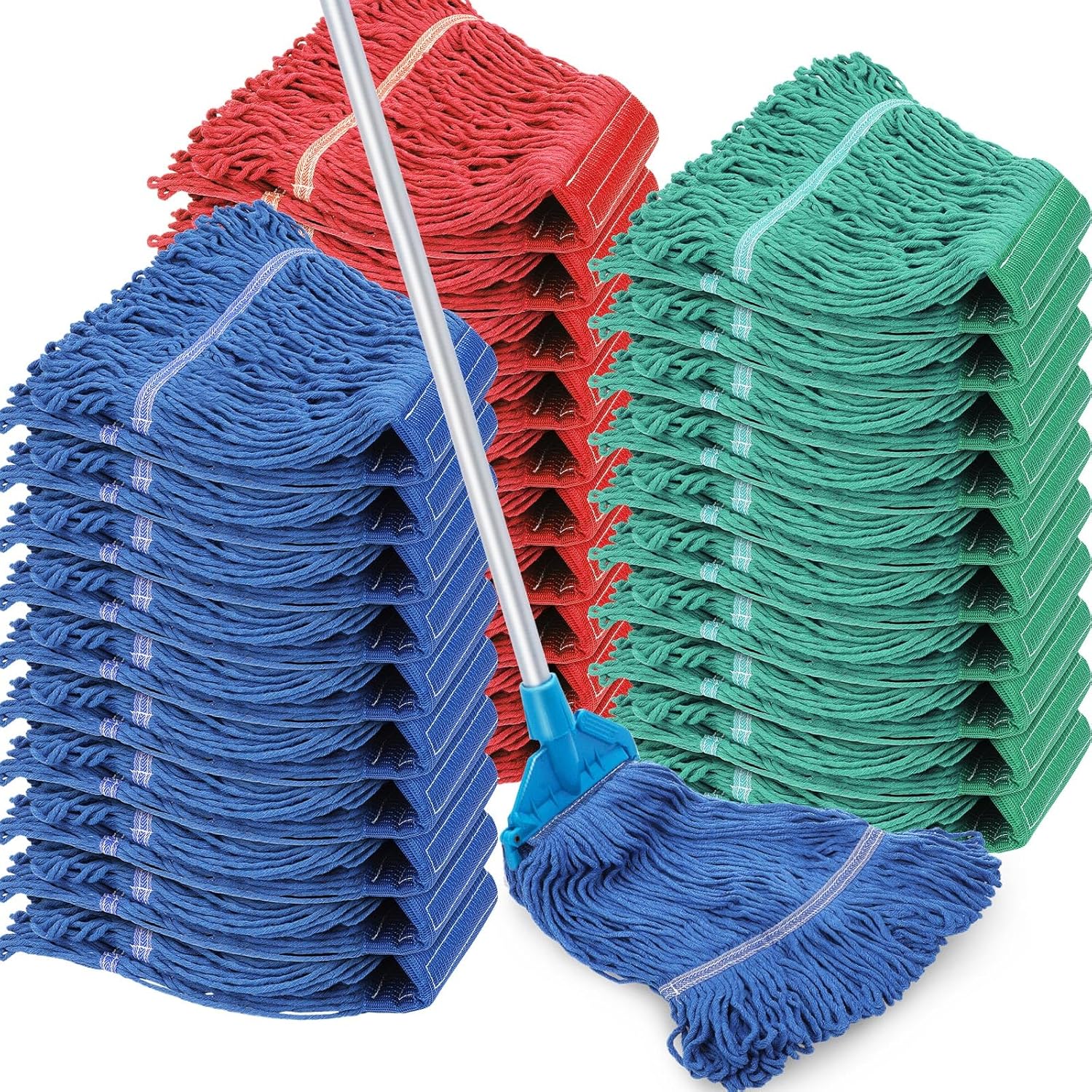 Roshtia 30 Pieces Commercial Mop Head Replacement Floor Cleaning Wet Mop Heads Heavy Duty Large