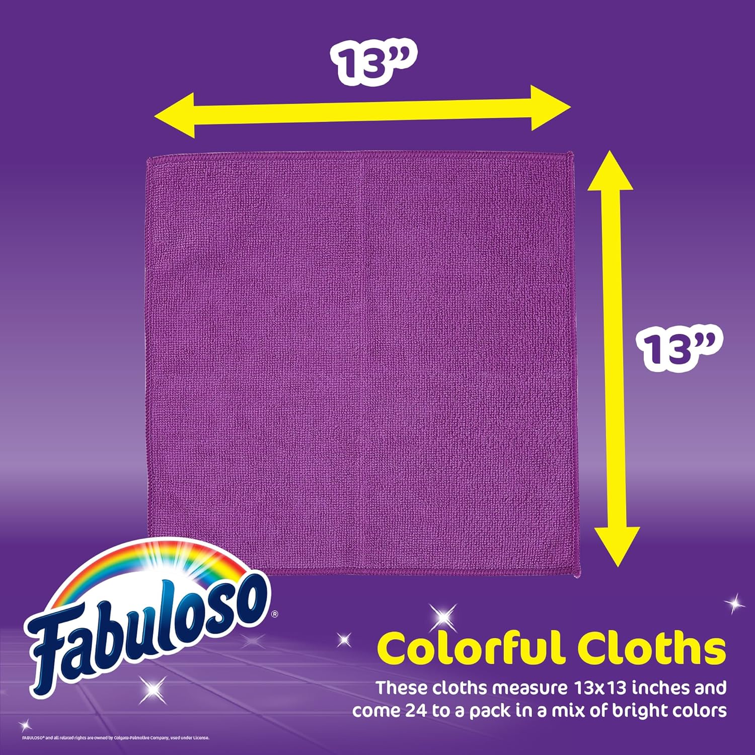 Fabuloso Microfiber Cleaning Cloths, Rainbow - Lint-Free, Scratch-Free Cleaning Cloths for Surfaces