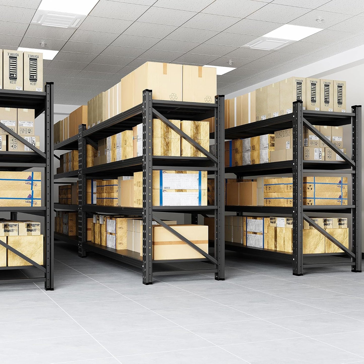 5000LBS Storage Shelves, 71" W Heavy Duty Garage Shelving Unit, Adjustable Industrial Shelving, 4