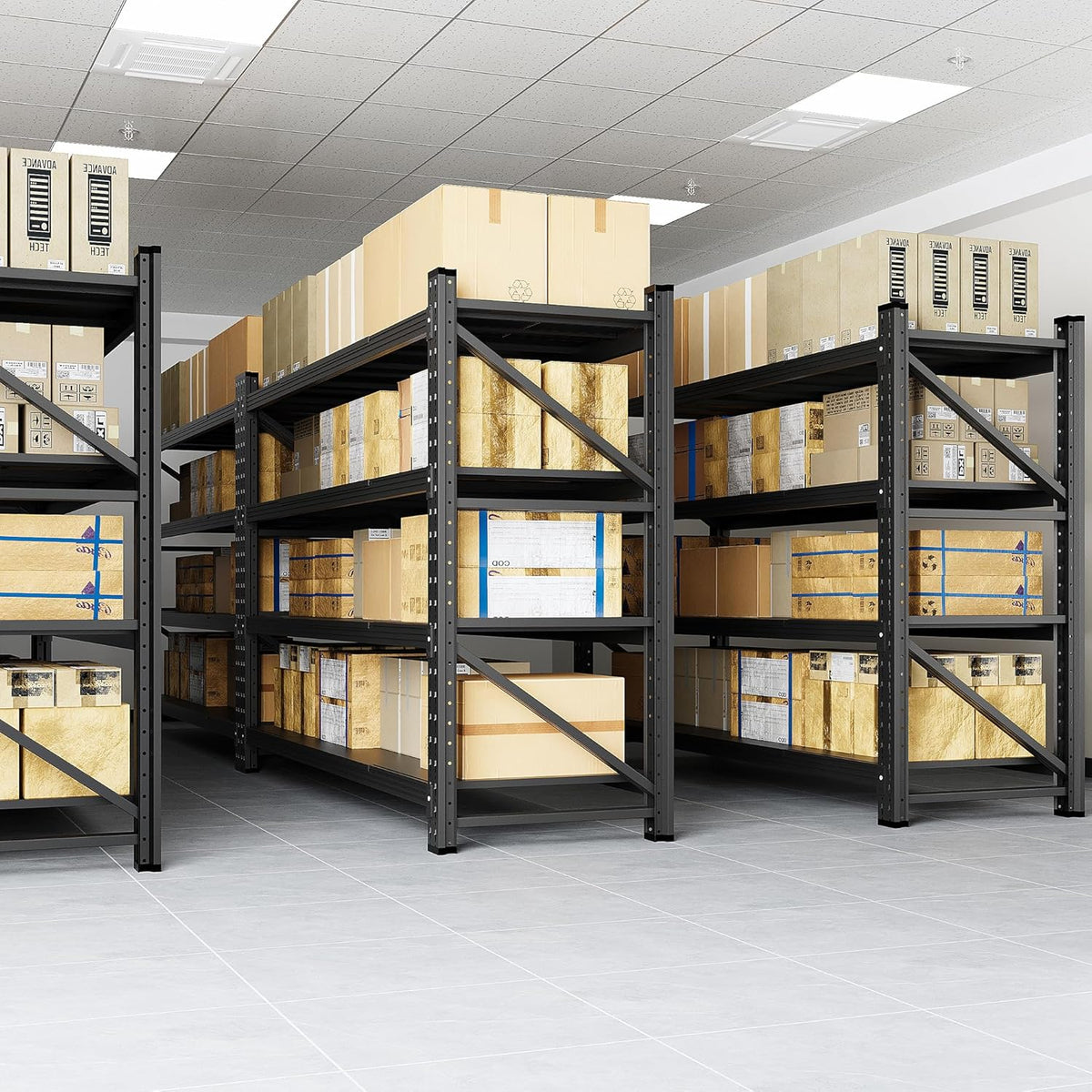 5000LBS Storage Shelves, 71" W Heavy Duty Garage Shelving Unit, Adjustable Industrial Shelving, 4