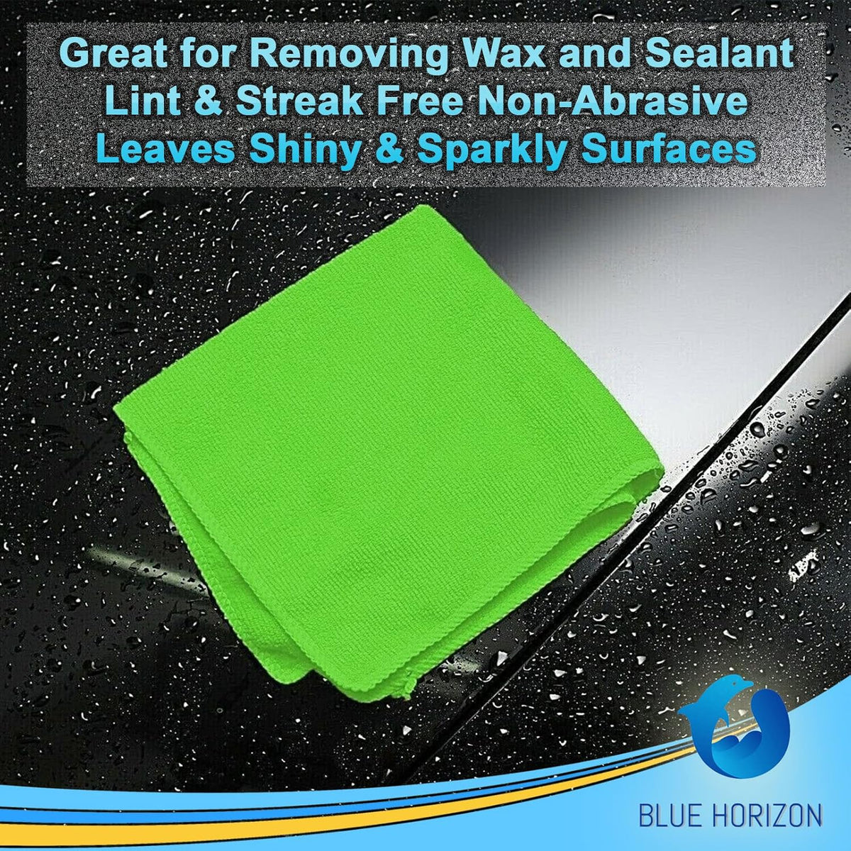 Blue Horizon Large Microfiber Cleaning Towels, 36-Pack Wash Cloths, Ultra Soft Plush Microfiber