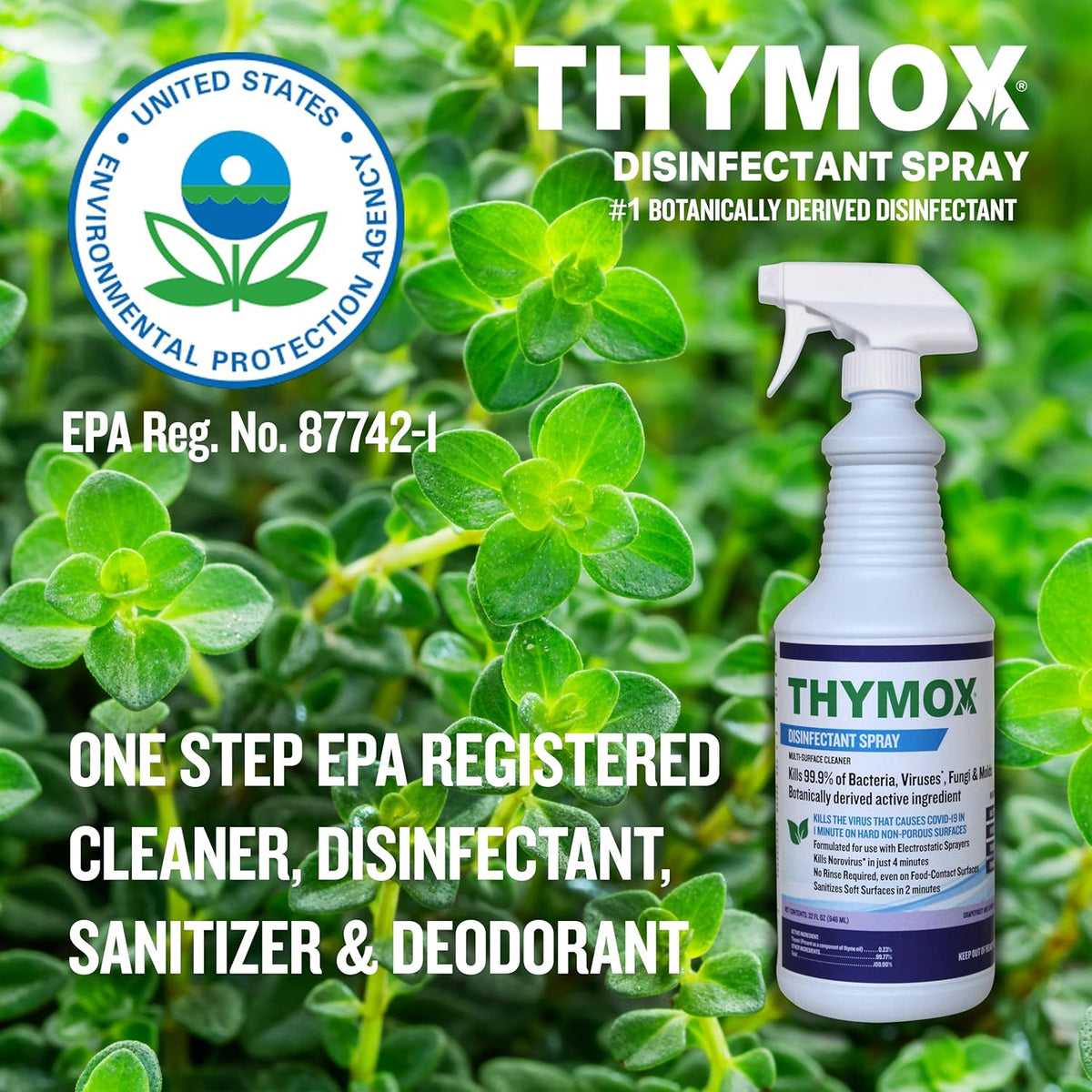 Botanical Disinfectant Spray 32 oz - All Natural Multipurpose Cleaner, Pet Friendly, Hospital Grade