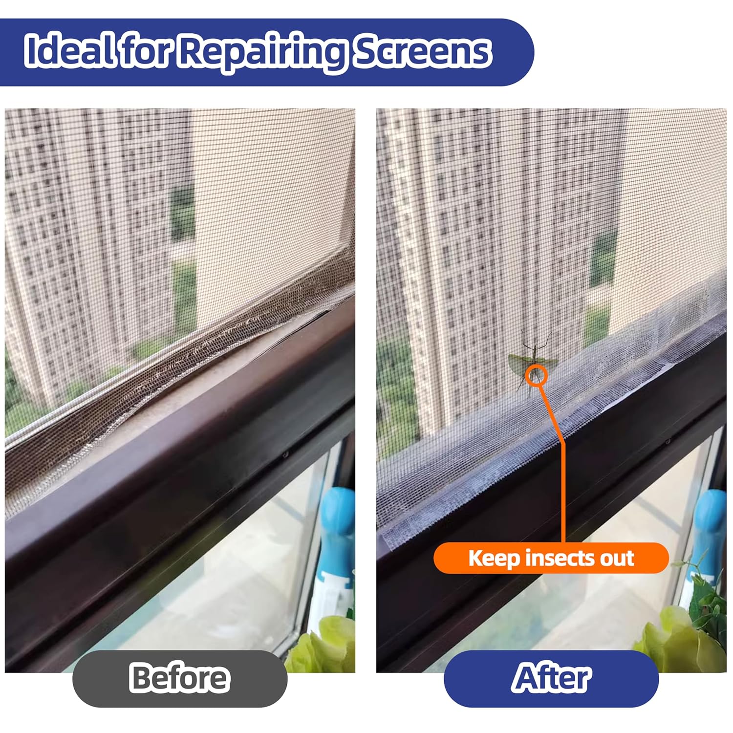 KING MOUNTAIN Grey Window Screen Repair Tape,3inX40FT Heavy Duty Screen Repair Kit for Window