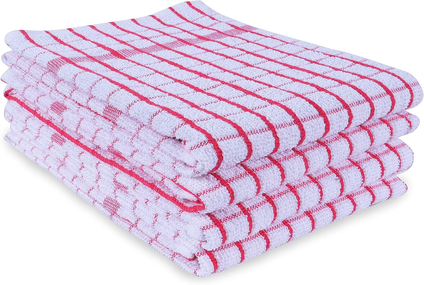 AMOUR INFINI Kitchen Towels Set of 4 - Highly Absorbent, Super Soft Terry Cotton 20x28 Inch Dish