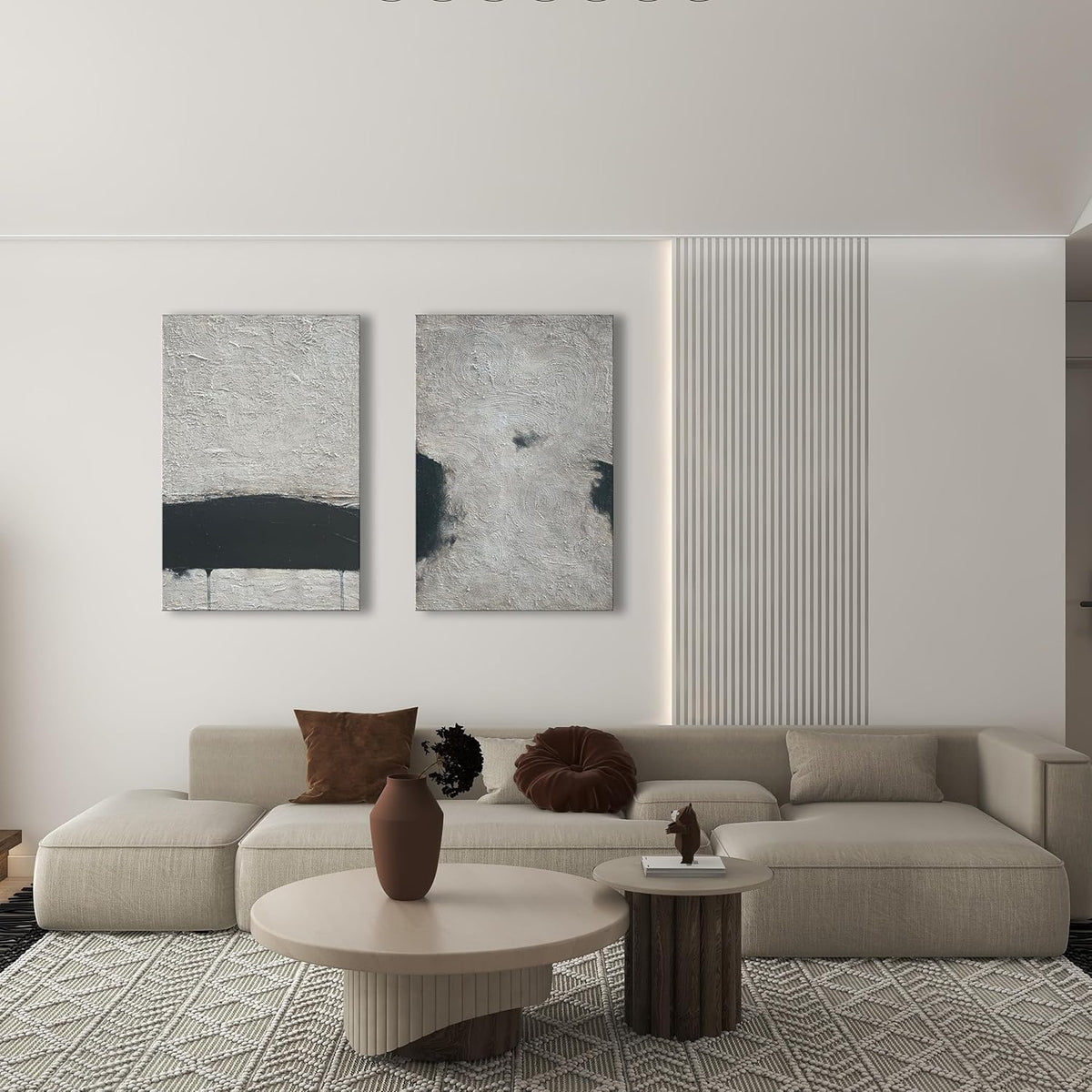 NANKAI Hand-painted Minimalism Black and Gray Art Oil painting Canvas Abstract Oil Painting Wall