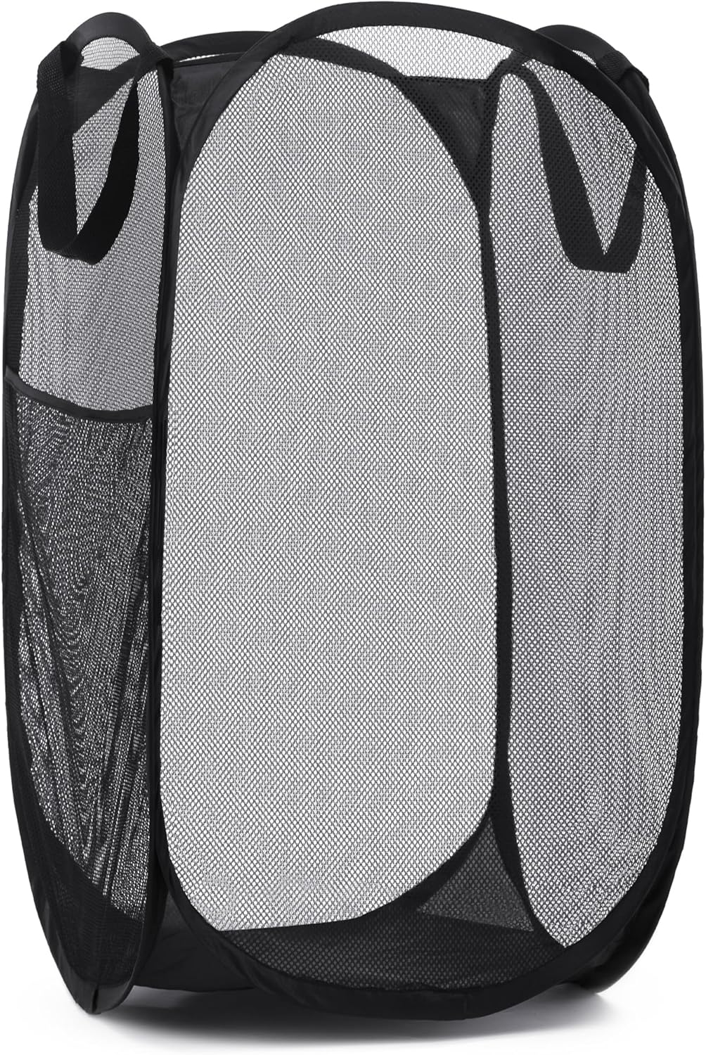 Handy Laundry Collapsible Mesh Pop Up Hamper with Wide Opening and Side Pocket - Breathable