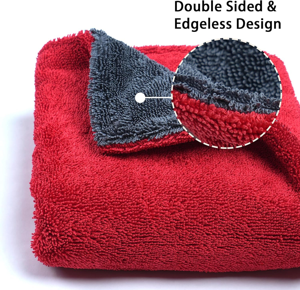Greenfound Microfiber Towel for Cars, 1000GSM Car Drying Towel, Double Twist Pile & Edgeless