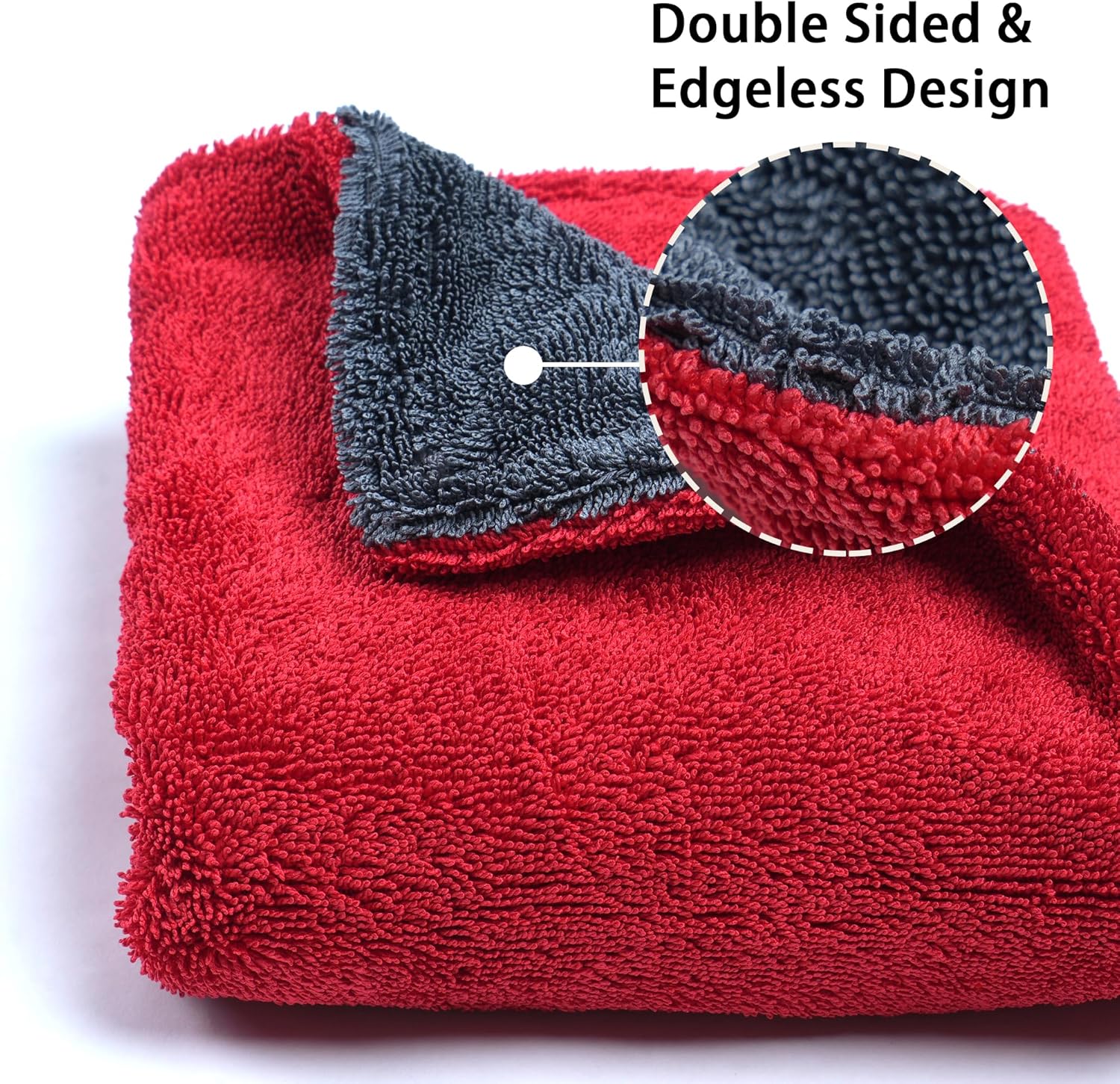 Greenfound Microfiber Towel for Cars, 1000GSM Car Drying Towel, Double Twist Pile & Edgeless