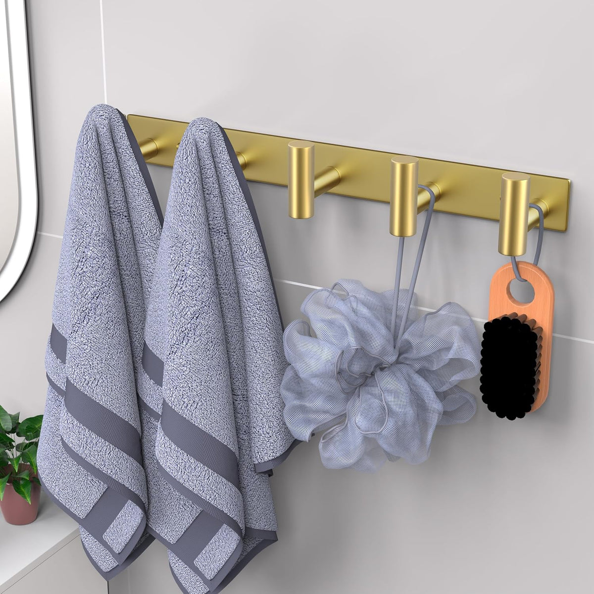 VAEHOLD Hat and Coat Wall Mount Rack - Hooks for Robes, Bags, Keys, and Towels - Bathroom Towel