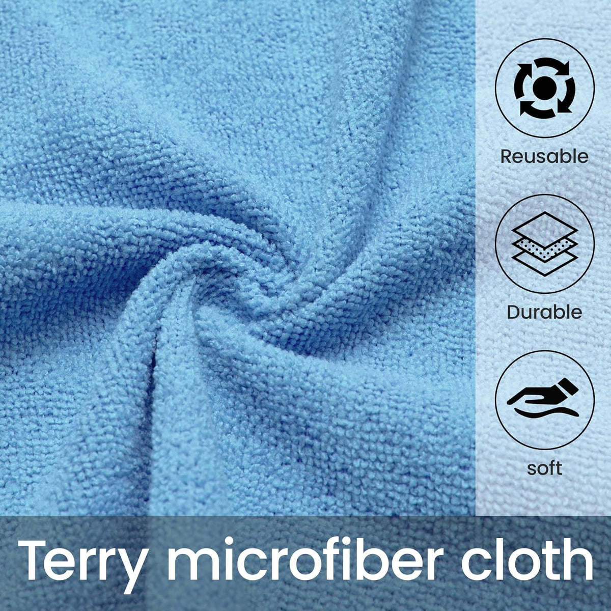 Greenfound Microfiber Cleaning Cloth Roll -80 Pack, 11.5x11.5, Tear Away Towels, Reusable and