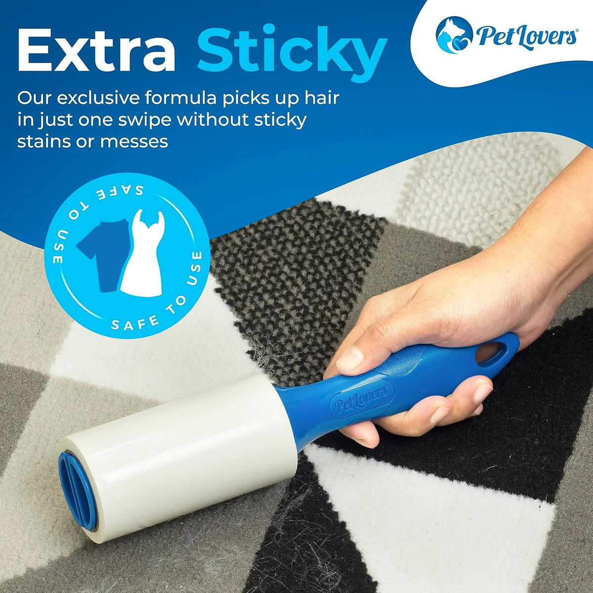 PetLovers Extra Sticky Lint Roller Mega Value Set for Pet Hair Removal, Dog and Cat Lint Remover (1